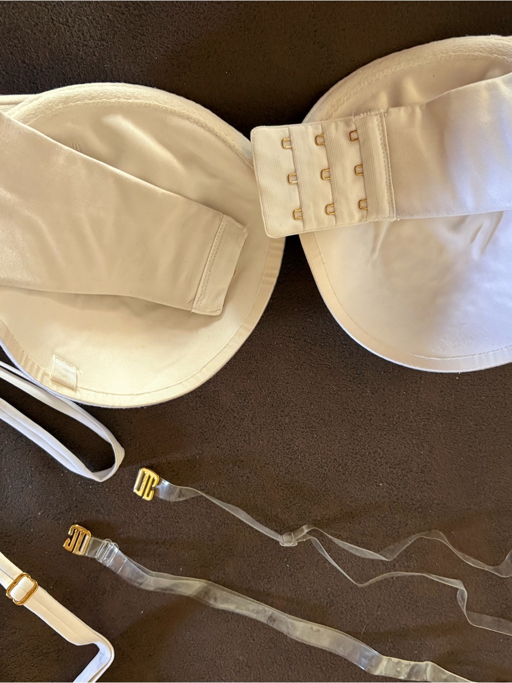 Victoria's Secret White Strapless Bra with Pink Logo Tag